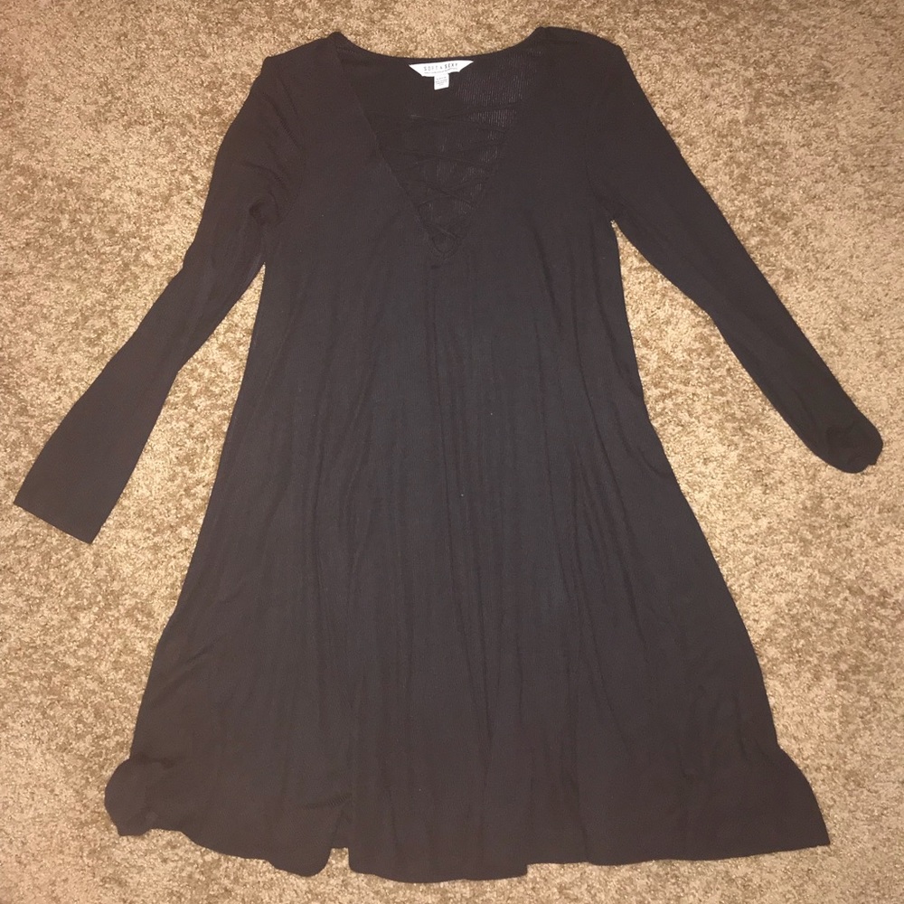 SIZE SMALL, AEO LACE UP DRESS, QUARTER SLEEVED